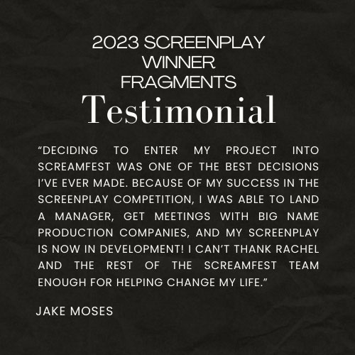 2023 Winning Screenplay Fragments Testimonial